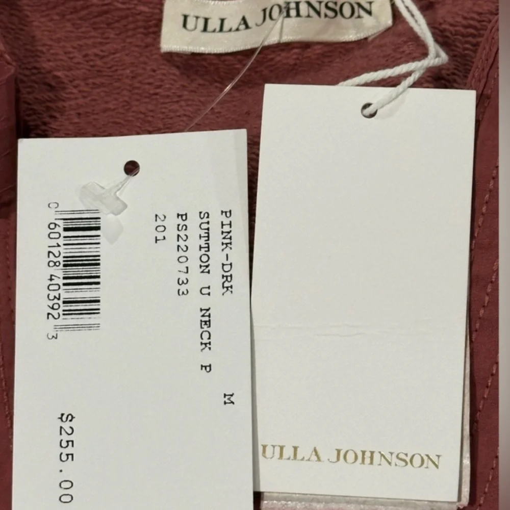 Ulla Johnson SUTTON U-NECK PUFF SLEEVE SWEATSHIRT NWT